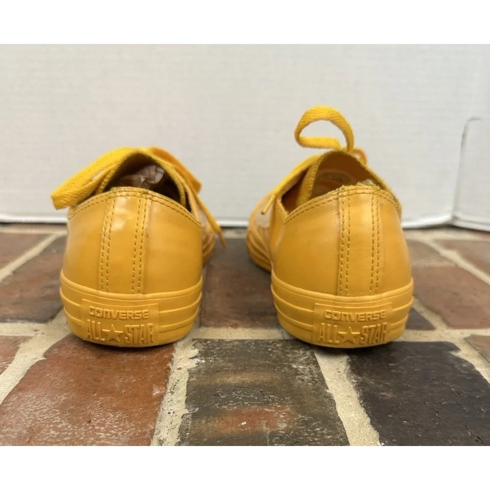 Converse Chuck Taylor All-Star Low Top Yellow Rubber Sneakers Women's 10 Men's 8 - Picture 4 of 5